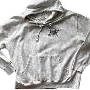 SCW Light Gray Men's Hoodie with Graphic Design